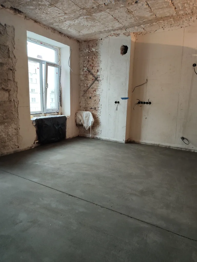 Pardoseală betonată, pereți pregătiți